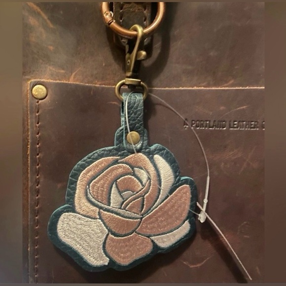 Portland Leather Rose Bag Charm in Dusty Rose Bag Flair - NEW - Picture 3 of 3